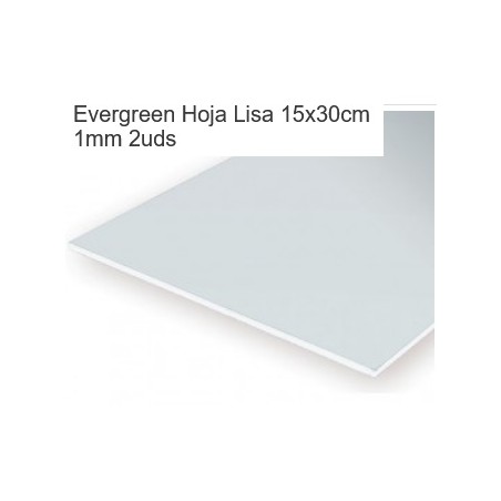 EVERGREEN : HOJAS LISAS  2 unidades 15 x 30 cm - 1 mm.