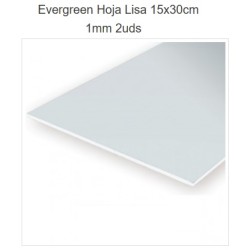 EVERGREEN : HOJAS LISAS  2 unidades 15 x 30 cm - 1 mm.