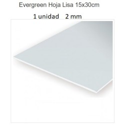 EVERGREEN : HOJA LISA  1 unidad  15 x 30 cm - 2 mm.