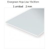 EVERGREEN : HOJA LISA  1 unidad  15 x 30 cm - 2 mm.