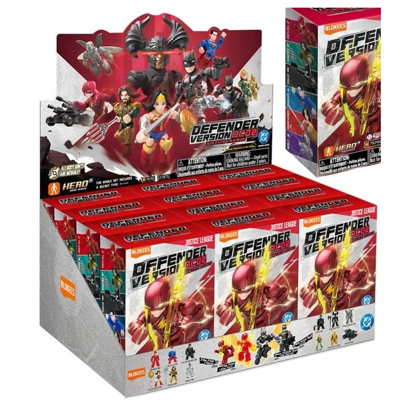 BLOKEES : FIGURA SORPRESA DEFENDER VERSION DC02 LIGA JUSTICIA