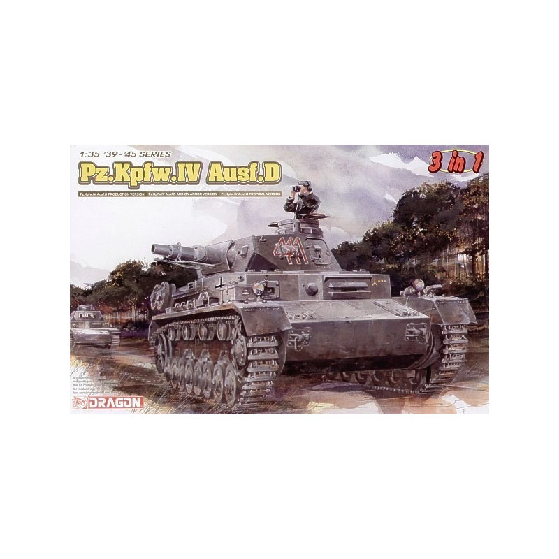 DRAGON: Pz.KPFW IV AUSF.D. (3 en 1) escala 1:35