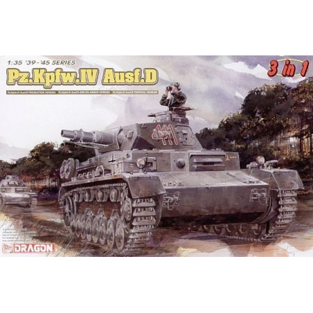 DRAGON: Pz.KPFW IV AUSF.D. (3 en 1) escala 1:35