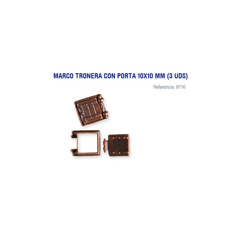 ARTESANIA LATINA : MARCO TRONERA CON PUERTA 10x10 mm (3 unidades)