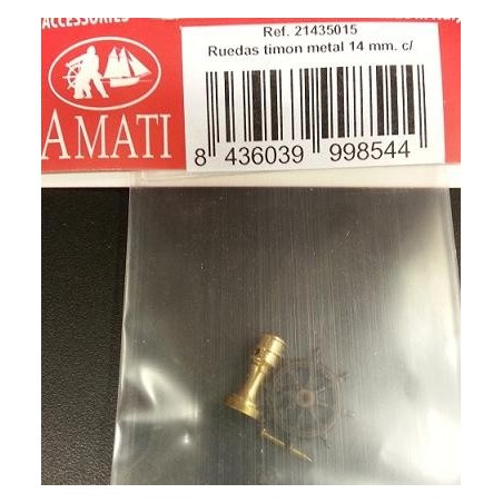 AMATI : Rueda de timon metal 14 mm con soporte