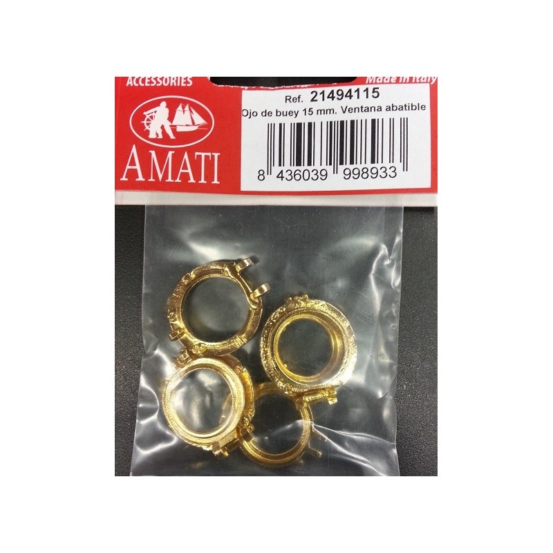 AMATI : Ojo de buey 15 mm , ventana abatible ( 3 unidades )