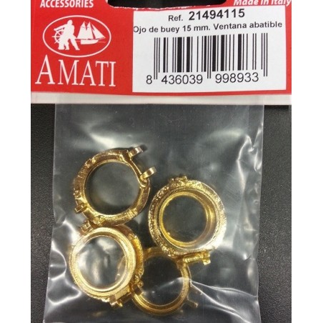 AMATI : Ojo de buey 15 mm , ventana abatible ( 3 unidades )