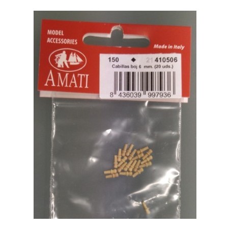 AMATI : Cabillas de Boj  6 mm ( 20 unidades )