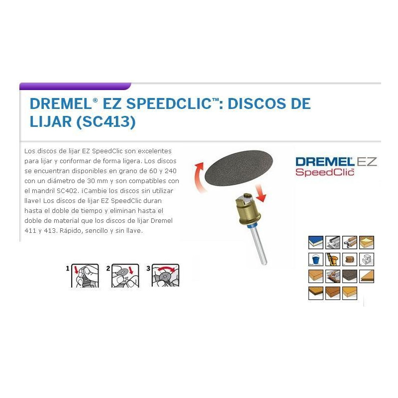 DREMEL : EZ SPEEDCLIC DISCOS DE LIJAR (SC413)