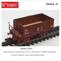 K-TRAIN : VAGON BORDE ALTO UNIF. X-188097 BALC.  Escala  N
