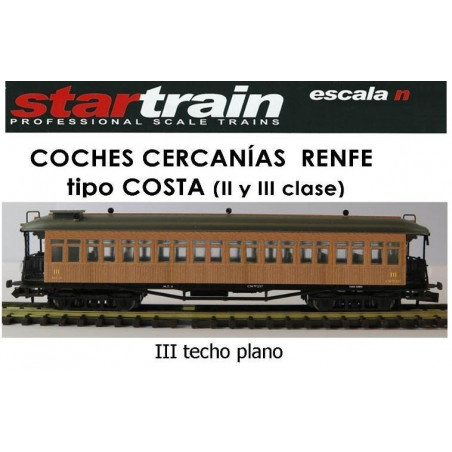 STAR TRAIN : Coche COSTA III Renfe CC-2452  techo plano  Escala  N